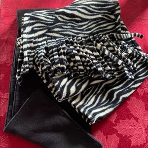 Zebra fleece scarf